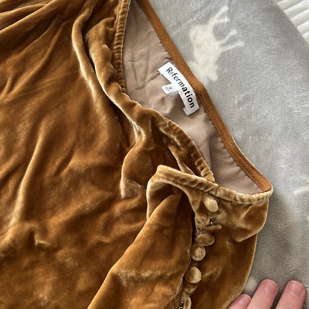 Reformation Gold Midi Skirt - Picture 5 of 6